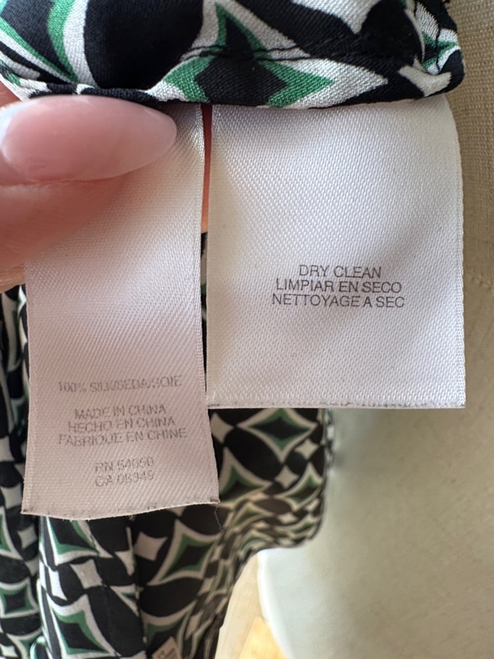 Anne Klein Black & White Geometric Button-Down Blouse - Picture 6 of 6